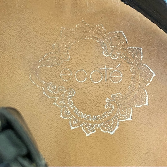 Ecote Black Woven Suede Platform Wedge Sandals - Picture 5 of 6